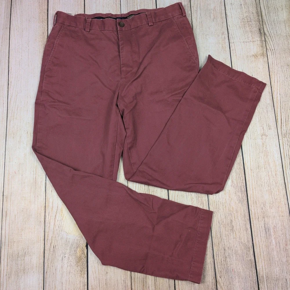 Brooks Brothers Clark Chinos Pants Burgundy W35 L32‎